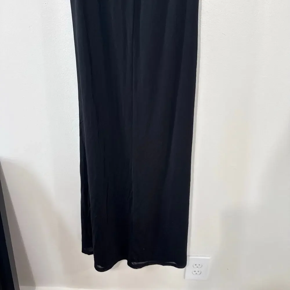 NWT Lulus Epitome of Allure Black Mesh Strapless Ruched Maxi Dress Size Small - Picture 8 of 11